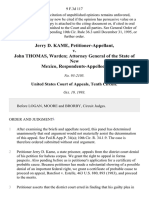 Jerry D. Kame v. John Thomas, Warden Attorney General of The State of New Mexico, 9 F.3d 117, 10th Cir. (1993)