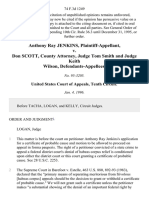 Anthony Ray Jenkins v. Don Scott, County Attorney, Judge Tom Smith and Judge Keith Wilson, 74 F.3d 1249, 10th Cir. (1996)