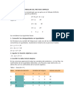 Forma Tabular Del Metodo Simplex