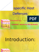 Non-Specific Host Defenses