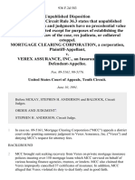 Mortgage Clearing Corporation, A Corporation v. Verex Assurance, Inc., An Insurance Company, 936 F.2d 583, 10th Cir. (1991)