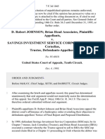 D. Robert Johnson Brian Head Associates v. Savings Investment Service Corporation Jack Cornelius, Trustee, 7 F.3d 1045, 10th Cir. (1993)