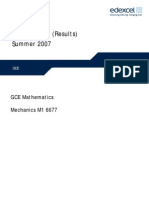 2007 June MS Edexcel Mechanics-1 6677