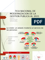 Politica Nacional de Modernizacion de La Gestion Publica