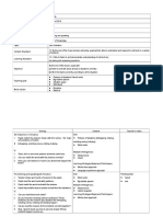 Class Date Time Number of Pupils Focus Theme Topic Content Standard