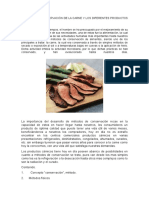 Métodos de Conservación de La Carne y Los Diferentes Productos Cárnicos