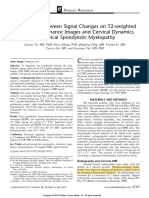 Relationship Between Signal Changes On T2-Weighted Magnetic Resonance Images and Cervical Dynamics in Cervical Spondylotic Myelopathy