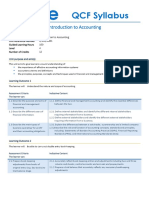 QCF Syllabus: Introduction To Accounting