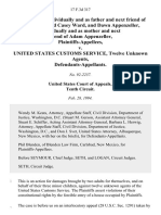 Steve Ward, Individually and as Father and Next Friend of Tara Ward and Casey Ward, and Dawn Appenzeller, Individually and as Mother and Next Friend of Adam Appenzeller v. United States Customs Service, Twelve Unknown Agents, 17 F.3d 317, 10th Cir. (1994)