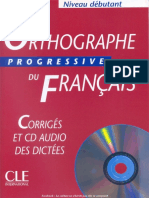 Orthographe Progressive Du Français (Débutant) Corrigés