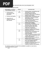 Generic Marking Descriptors For The Speaking Test