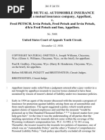 State Farm Mutual Automobile Insurance Company, A Mutual Insurance Company v. Fred Petsch, Irvin Petsch, Fred Petsch and Irvin Petsch, D/B/A Fred Petsch and Son, 261 F.2d 331, 10th Cir. (1958)