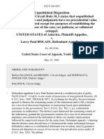 United States v. Larry Paul Bolain, 933 F.2d 1019, 10th Cir. (1991)