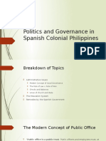 Politics and Governance in Spanish Colonial Philippines