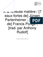 PONGE - A La Rêveuse Matière