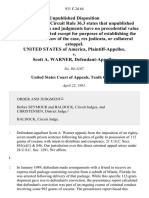 United States v. Scott A. Warner, 931 F.2d 64, 10th Cir. (1991)