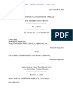 Linda Lee v. Universal Underwriters Insurance Company, 11th Cir. (2016)