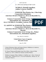 Jerry Cochran, Geraldine Cochran v. E.I. Dupont De Nemours, Ren Plastics, Inc., Ciba-Geigy Corporation, American Abrasive Metals Co., Devoe & Raynolds Co., Hoechst Celanese Corporation, Grow Group, Inc., Palmer International, Inc., Jerry Cochran, Geraldine Cochran v. E.I. Dupont De Nemours, Ren Plastics, Inc., Ciba-Geigy Corporation, American Abrasive Metals Co., Devoe & Raynolds Co., Hoechst Celanese Corporation, Grow Group, Inc., Palmer International, Inc., 933 F.2d 1533, 11th Cir. (1991)