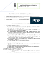 Memorandum of Agreement Mekong Scholarship Foundation PROGRAMME (20-)