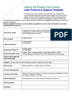 Systematic Review Protocol & Support Template: Arthritis Research UK Primary Care Centre