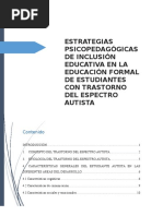 Estrategias Psicopedagógicas de Inclusión Educativa en La Educación Formal de Estudiantes Con Trastorno Del Espectro Autista