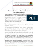 La Universidad Nacional Del Altiplano y La Facultad de Ingeniería Agrícola Se Complace en Presentar