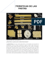 Caracteristicas de Las Pastas