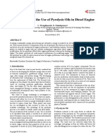 A Comparison of The Use of Pyrolysis Oils in Diesel Engine: C. Wongkhorsub, N. Chindaprasert