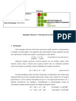 Modelo de Relatório - Equilíbrio Químico - Princípio de Le Chatelier