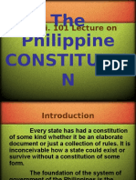 Pol - Sci. 101 Lecture On: The Philippine Constitutio N