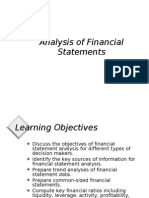 Analysys of Financial Statements