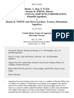 Bankr. L. Rep. P 73,520 in Re Dennis D. White, Debtor. Foremost Financial Services Corporation v. Dennis D. White and Mavis Gardner, Trustee, 908 F.2d 691, 11th Cir. (1990)