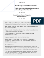 Marvin Edwin Johnson v. Richard L. Dugger, Secretary, Florida Department of Corrections, 920 F.2d 721, 11th Cir. (1990)