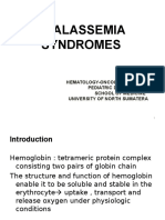 Thalassemia Syndromes: Hematology-Oncology Division Pediatric Departement School of Medicine University of North Sumatera