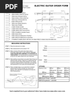 Electric Guitar Order Form: Custom Fitted Instrument Cases