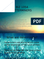 BIZ 1054 Determiners