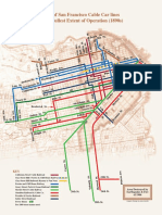 Map of San Francisco Cable Car Lines at The Fullest Extent of Operation (1890s)