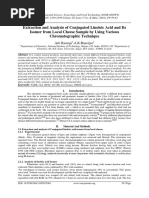 Extraction and Analysis of Conjugated Linoleic Acid and Its Isomer From Local Cheese Sample by Using Various Chromatographic Technique