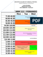 Schedule - SHS 1st Sem 2016-2017 (Revised)