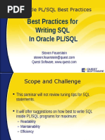 Best Practices For Writing SQL in Oracle PLSQL