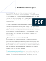 Pensamientos Incómodos Causados Por La Ansiedad