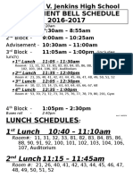 2016-2017 4x4 Bell Schedule - Advisement