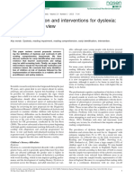 Early Identification and Interventions For Dyslexia: A Contemporary View