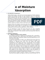 Rate of Moisture Absorption