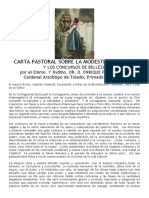 Carta Pastoral Sobre La Modestia Cristiana y Los Concursos de Belleza. Cardenal Pla y Deniel