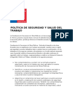 Política de Seguridad y Salud Del Trabajo de La Ccop