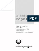 Educación Popular. Una Propuesta para La Transformación Educativa PDF