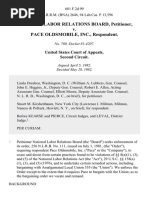 National Labor Relations Board v. Pace Oldsmobile, Inc., 681 F.2d 99, 2d Cir. (1982)