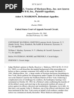 Glenn D. Bartle, Trustee of Markson Bros., Inc. Now Known As M B H, Inc. v. Asher S. Markson, 357 F.2d 517, 2d Cir. (1966)