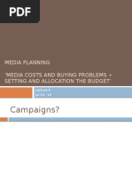 Media Planning Media Costs and Buying Problems 